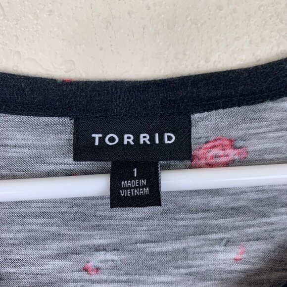 Torrid Mini Skater Dress in Petal Rose Floral Deep Black Size XL - Picture 4 of 6